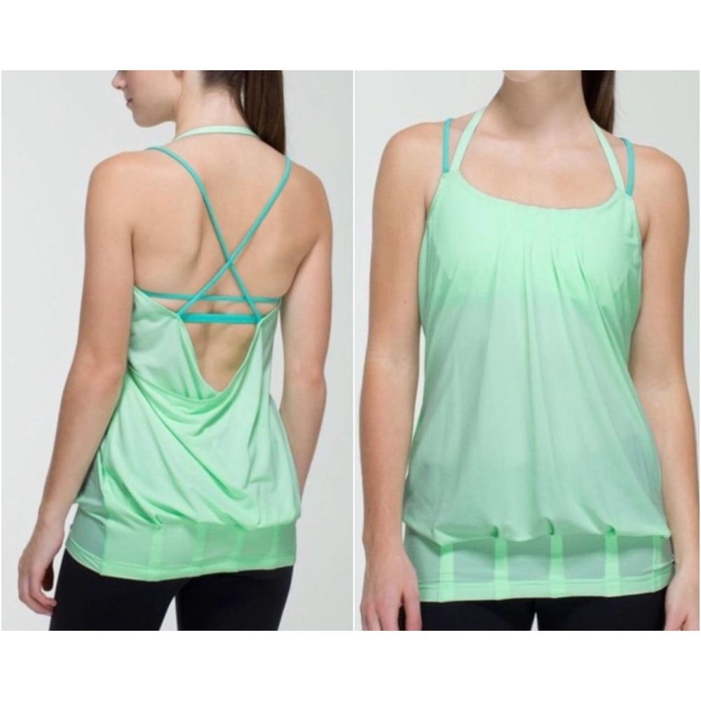 Lululemon Flow & Go Workout Tank Top in Teal size 6